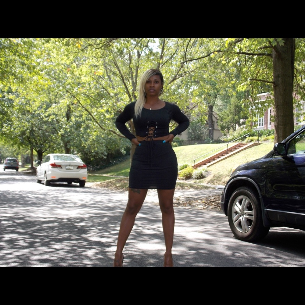 Two piece black skirt set